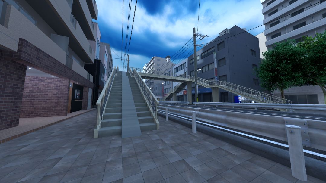 VRChatワールド紹介 起き始めた街で ［Morning‚ on the footbridge］　2